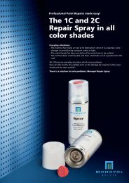 The 1C and 2C Repair Spray in all color shades - Monopol Colors