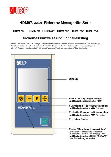 HDM97Pocket Referenz MessgerÃ¤te Serie - IBP Medical
