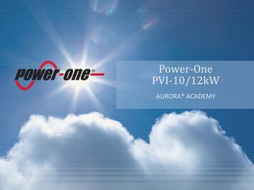 Aurora PVI-10/12 - 3Ø Commercial String Inverters - Power-One