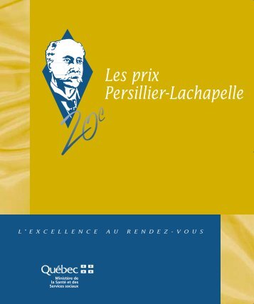 Les prix Persillier-Lachapelle - Gouvernement du QuÃ©bec