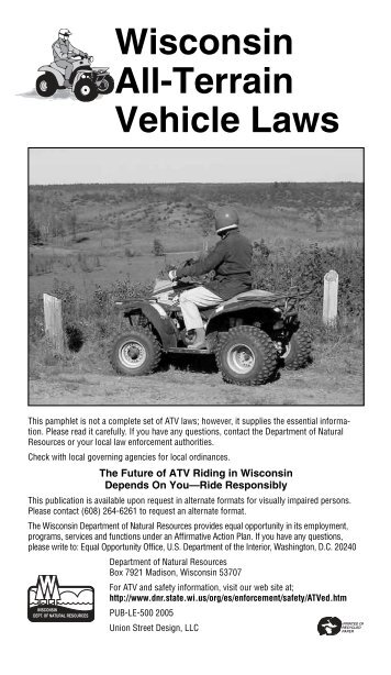 Wisconsin All-Terrain Vehicle Laws - City of Brillion