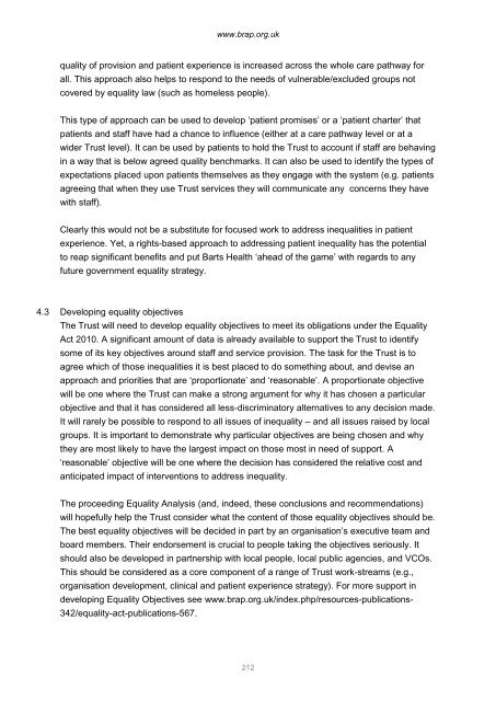 Barts Health Equality and Human Rights Impact Assessment Report