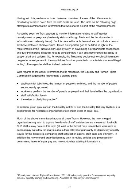 Barts Health Equality and Human Rights Impact Assessment Report