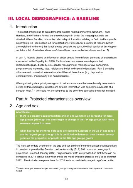 Barts Health Equality and Human Rights Impact Assessment Report