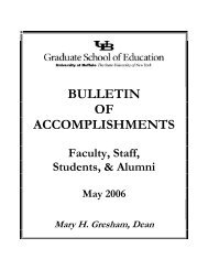 bulletin of accomplishments - UB Graduate School of Education ...