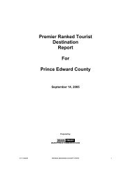 Prince Edward County - Ministry of Tourism