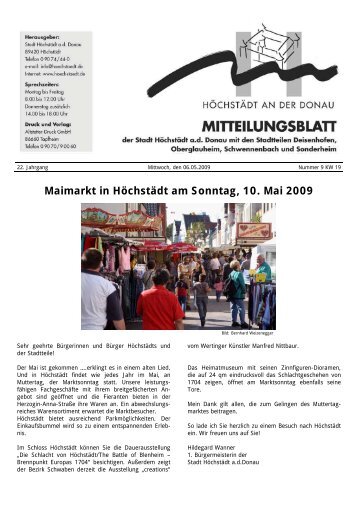 Maimarkt in Höchstädt am Sonntag, 10. Mai 2009