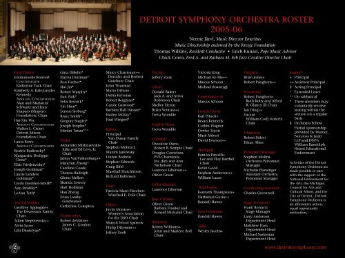 Annual Report 2006 - Detroit Symphony Orchestra