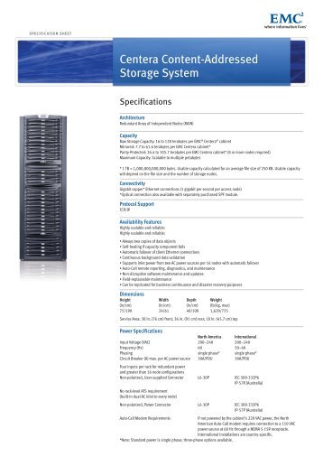 Centera Content-Addressed Storage System - EMC Centera