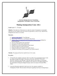 MAKING IMMIGRATION COME ALIVE - American Immigration Council