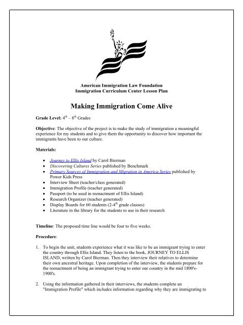 MAKING IMMIGRATION COME ALIVE - American Immigration Council