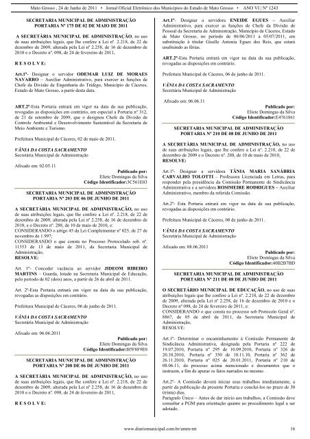 Ano 6 - Nº 1243 - 24/06/2011 - Associação Matogrossense dos ...