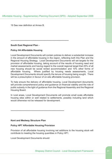 Affordable Housing - Shepway District Council