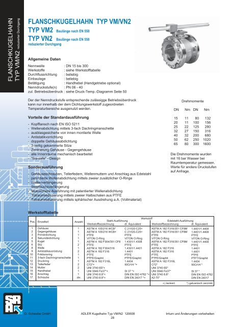 Katalog ADLER Kugelhähne - Dietrich Schwabe