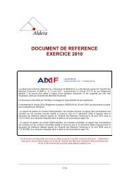 Aldeta document de rÃ©fÃ©rence 2010 dÃ©posÃ© Ã  l ... - Altarea Cogedim