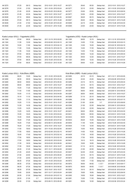 Jadwal penerbangan