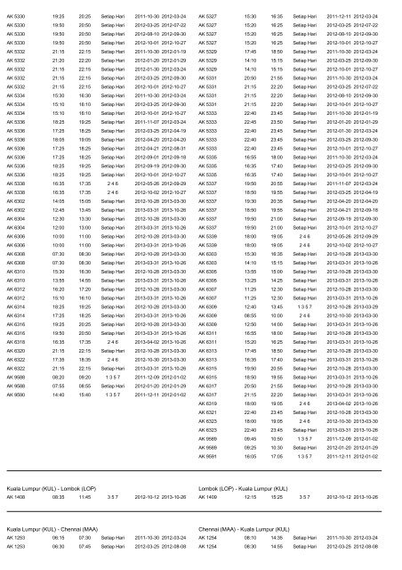 Jadwal penerbangan