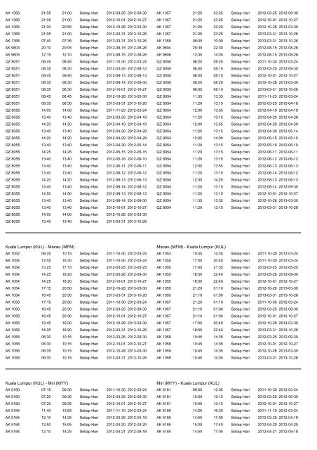 Jadwal penerbangan