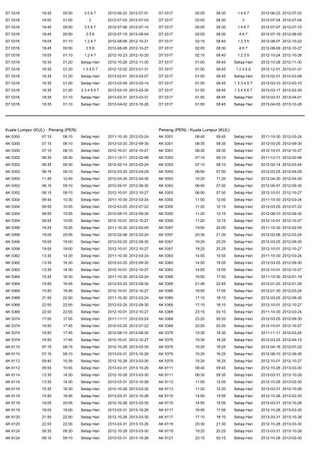 Jadwal penerbangan