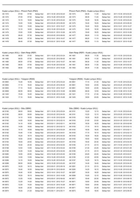 Jadwal penerbangan