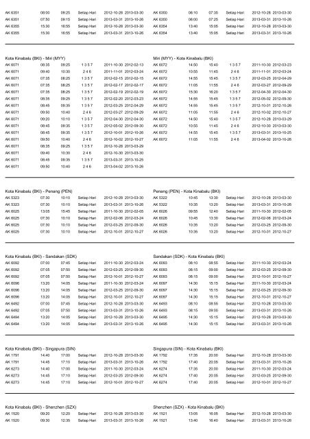 Jadwal penerbangan