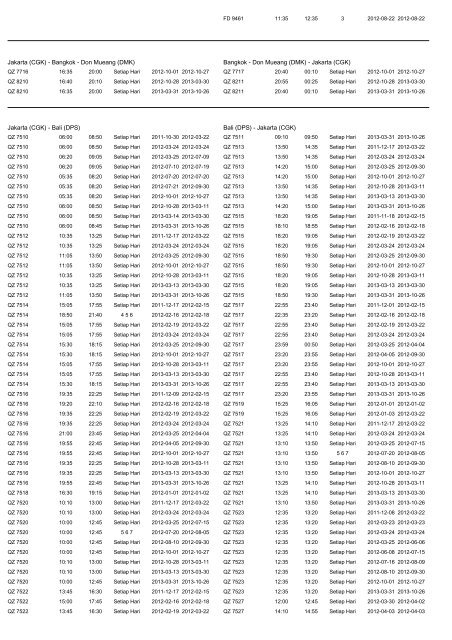 Jadwal penerbangan