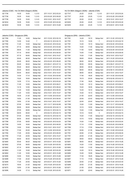 Jadwal penerbangan