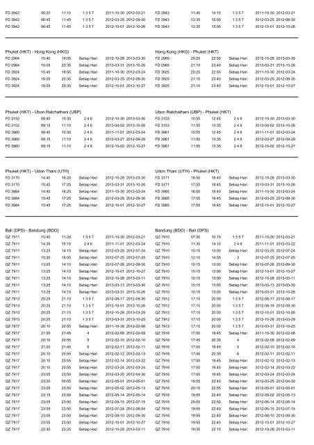 Jadwal penerbangan