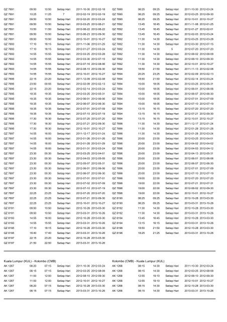 Jadwal penerbangan