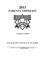 PARENT/CAMPER KIT - the Cooperstown Dreams Park