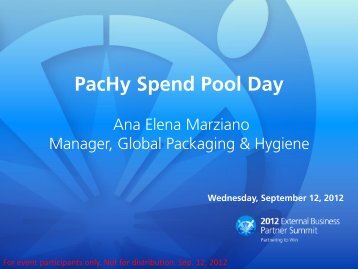 PacHy Spend Pool Day - P&G Supplier Site