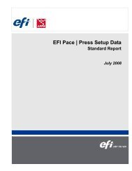 Press Setup Data Standard Report - EFI™ Pace