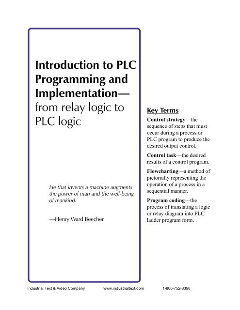 Programmable Controllers: Theory and Implementation