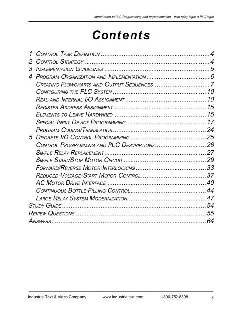 Programmable Controllers: Theory and Implementation