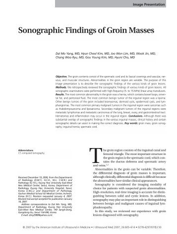 Sonographic Findings of Groin Masses - Journal of Ultrasound in ...