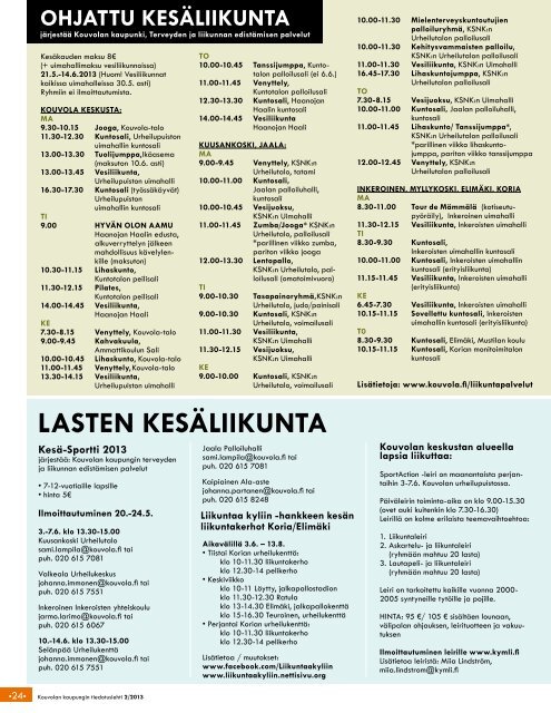 Asukastiedotuslehti 2/2013 - Kouvola