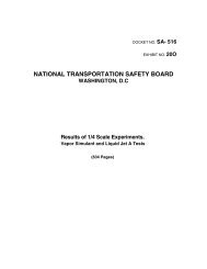 Results of 1/4 Scale Experiments - TWA Flight 800 Investigation