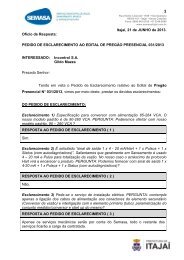 OfÃƒÂ­cio de Resposta aos questionamentos da empresa ... - SEMASA