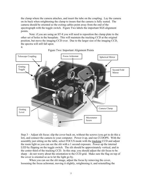 SBIG Self Guided Spectrograph (SGS) Operating ... - Sbig.com