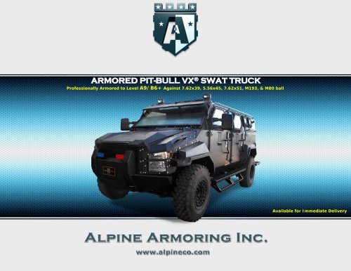 ARMORED PIT-BULL VX Ã‚Â® SWAT TRUCK - Alpine Armoring Inc.