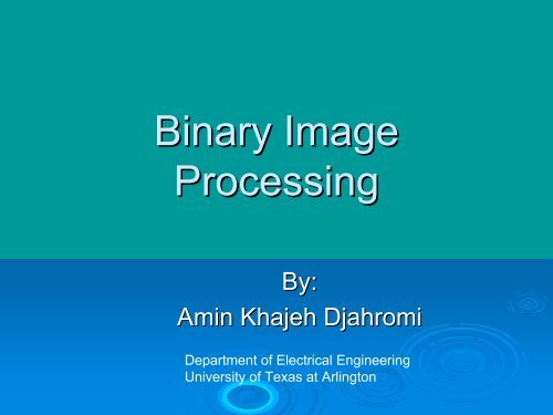 Binary Image Processing