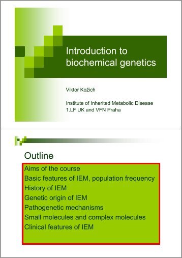 Introduction to Introduction to biochemical genetics