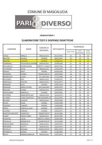 elaboratore testi e dispense didattiche - Comune di Mascalucia