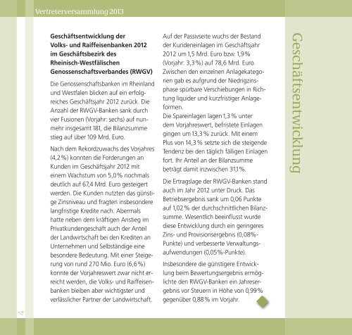 Kurzbericht 2012.pdf - Raiffeisenbank Grafschaft-Wachtberg eG