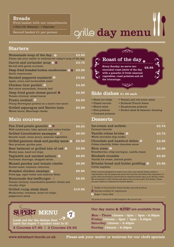 day menu - White Hart Hotel