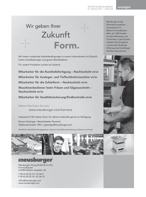 (Teilzeit) Servicepersonal m/w (Teilzeit) - Dornbirn Online