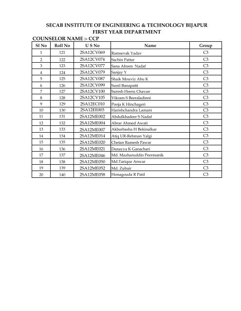 SECOND SEM-2013 PHYSICS GROUP -1 - SECAB