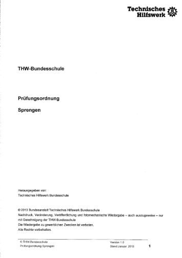 PrÃ¼fungsordnung Sprengen - THW - Bundesschule