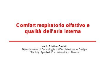 Comfort respiratorio olfattivo e qualità dell'aria interna