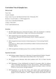 Curriculum Vitae di Quaglia Sara - Clinica Pediatrica Trieste ...